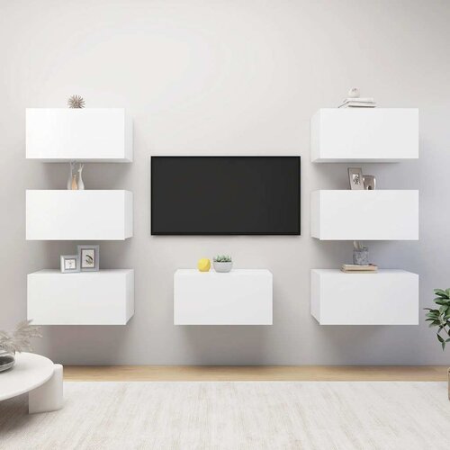 TV ormarići 7 kom bijeli 30,5 x 30 x 60 cm konstruirano drvo Cene
