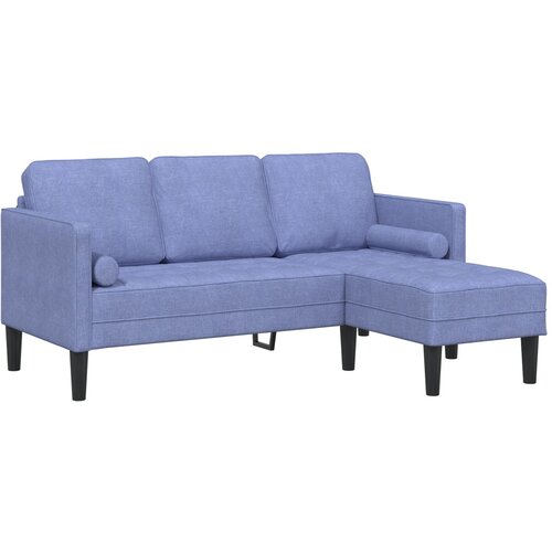 vidaXL Kauč u obliku slova L Plavi Masivna bukovina 173 x 131 x 67 cm Cijene