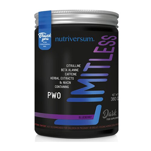 NUTRIVERSUM pwo limitless dark – pre-workout formula sa megadozama Cene