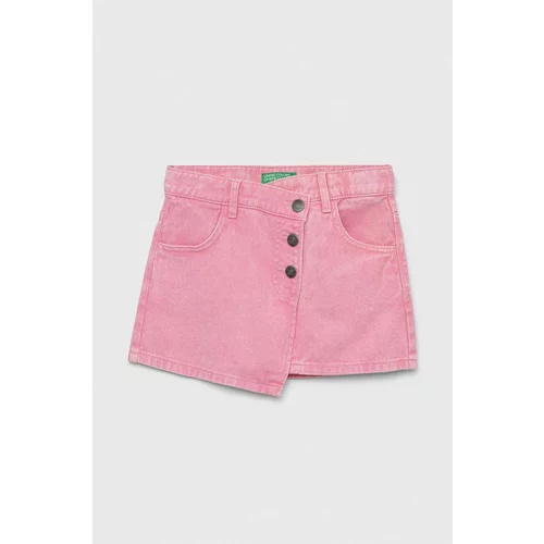 United Colors Of Benetton Dječja traper suknja boja: ružičasta, mini, ravna