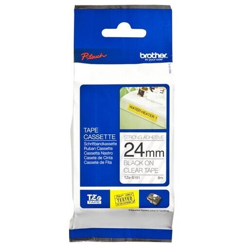Brother Snažno ljepiva laminirana traka, 24 mm, Črna na prozorni Cijene