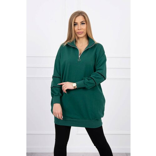 Kesi Sweatshirt with zipper and pockets green Cene