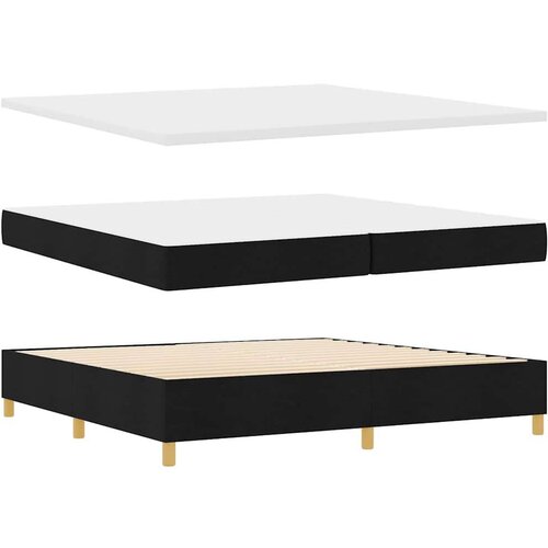 vidaXL Box spring krevet s madracem Crna 200 x 200 cm tkanina Cijene