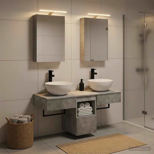  Set ormarića za kupaonicu 5 pcs Betonska siva Cijene