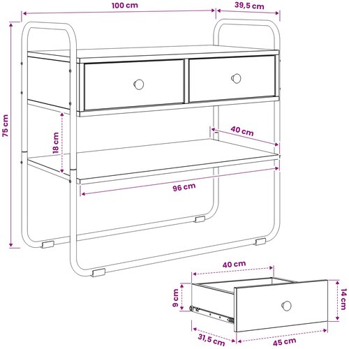  Konzolna stolica Hrast sonoma 100 x 40 x 75 cm Slike