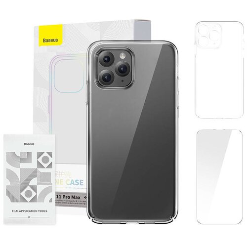 Baseus Crystal Series prozoren ovitek za iPhone 11 pro max (prozoren) + kaljeno steklo + komplet za či&amp;scaron;čenje, (20756096) Slike