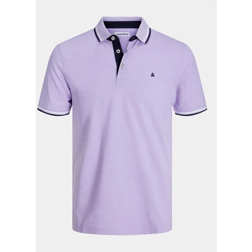 Jack & Jones Polo majica Jjepaulos 12136668 Vijolična Slim Fit