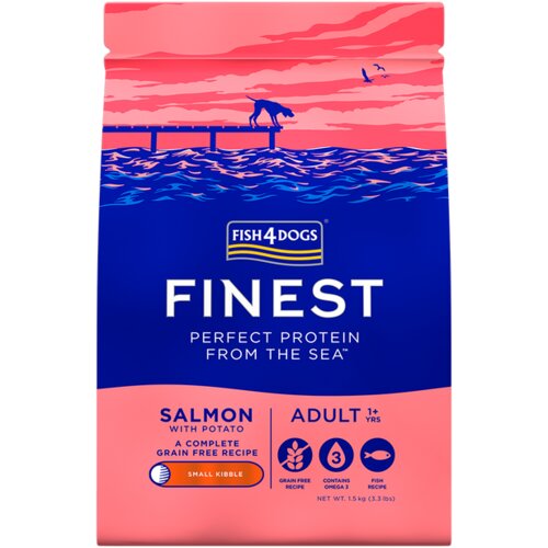 Fish4Dogs Finest Adult small losos s krompirjem 1,5 kg Cene