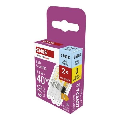 Emos zq9d24 Led sijalica classic jc 4,2w(40w) 470lm g9 cw ( 3770 ) Cene