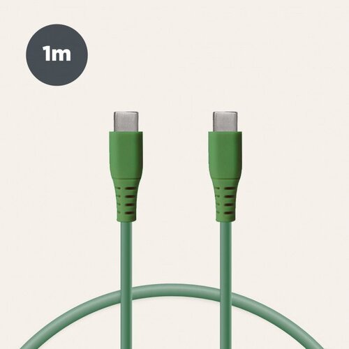 Ksix kabel za prijenos podataka, Soft, USB-C na USB-C, 1.0m, zeleni Slike