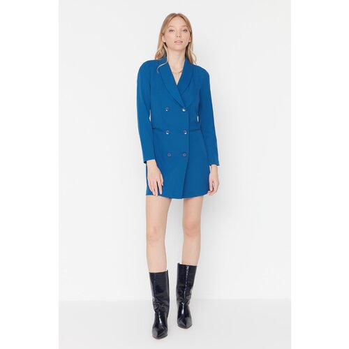 Trendyol Indigo Button Detailed Jacket Dress Slike