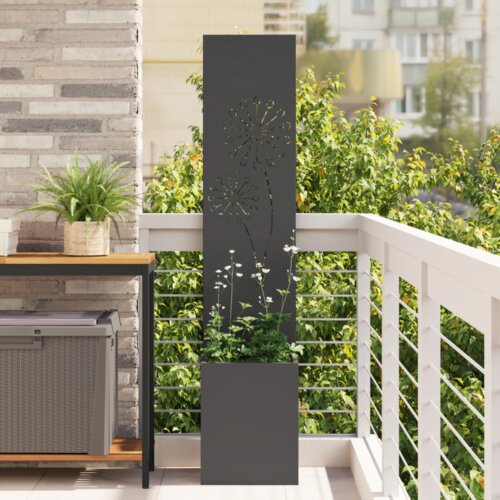 vidaXL Vrtni Sadič s Dekorativnom Pločom Crna 32 x 140 cm Cijene