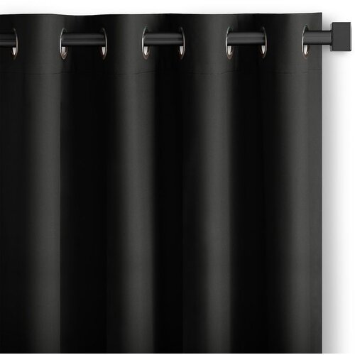 Restilo curtain CARLI color black plain style classic silver eyelets type of material - textiles oxford 140x250 Cijene