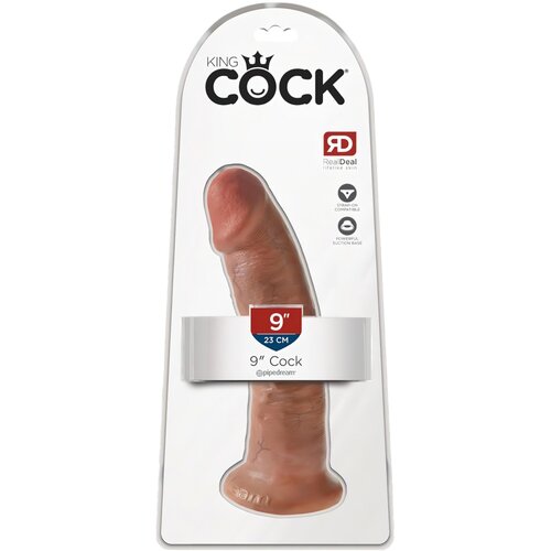 King Cock 9 - realističan dildo s vakuumom (23 cm) - tamno prirodan Cijene