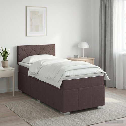  Boxspring krevet s madracem Tamno smeđa 100 x 200 cm Tkanina Cijene