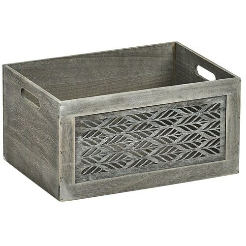 ZELLER PRESENT Kutija za pohranjivanje Leaves L (D x Š x V: 350 x 250 x 180 mm, Drvo, Sive boje) Cijene