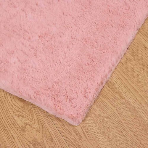  Faux Rabbit Fur Rug Ružičasta 80 x 150 cm Poliester Slike