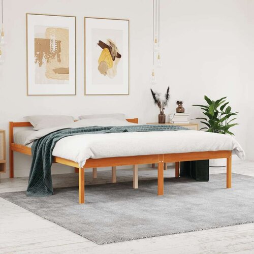 vidaXL Krevet za starije osobe voštano smeđi 160 x 200 cm od borovine Cene