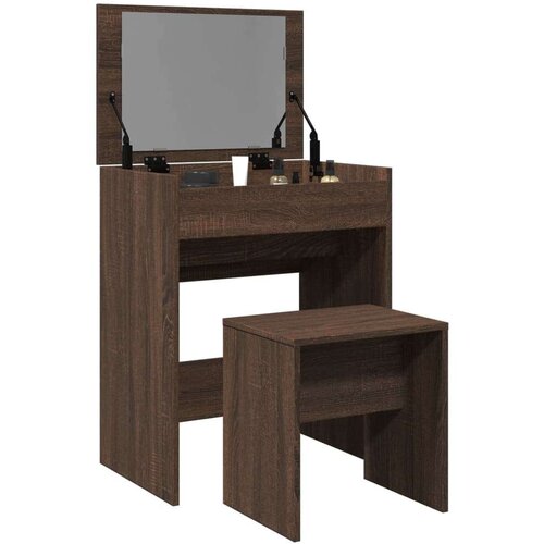 vidaXL Toaletni stolić sa stolcem smeđa boja hrasta 60 x 40 x 113,5 cm Cijene