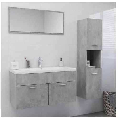  Komplet kopalniškega pohištva betonsko sive barve iverna plošča