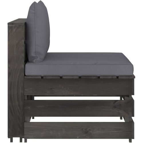  Modularna srednja sofa s jastucima od sivo impregniranog drva Slike