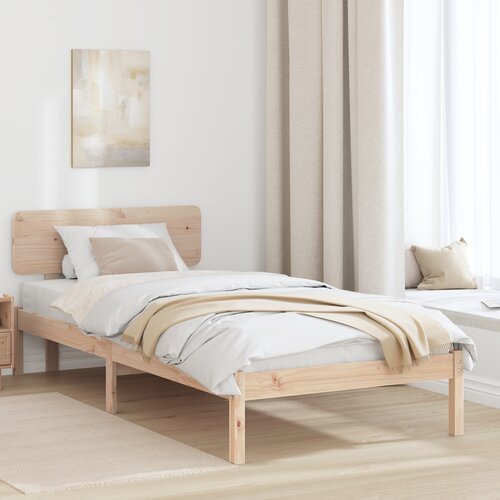 vidaXL Krevetna konstrukcija s uzglavljem 80x200 cm Čvrsta borovina Cene