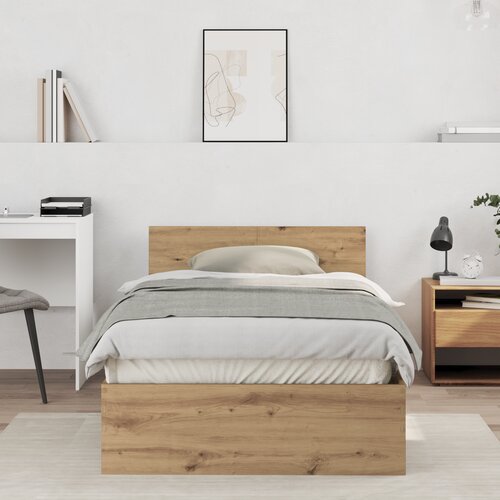 vidaXL Okvir kreveta s uzglavljem s uzglavljem Smeđa 100 x 200 cm Cene
