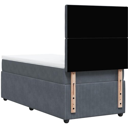 Box spring krevet s madracem tamnosivi 80 x 200 cm bar&amp;scaron;unasti Slike