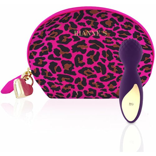 RIANNE S essentials - lovely leopard mini wand masažer - deep purple Cene