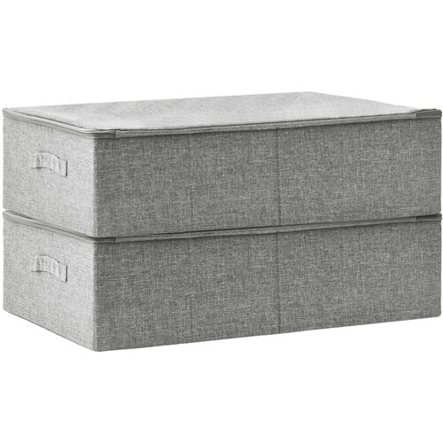  Kutije za pohranu 2 kom od tkanine 70 x 40 x 18 cm sive Slike