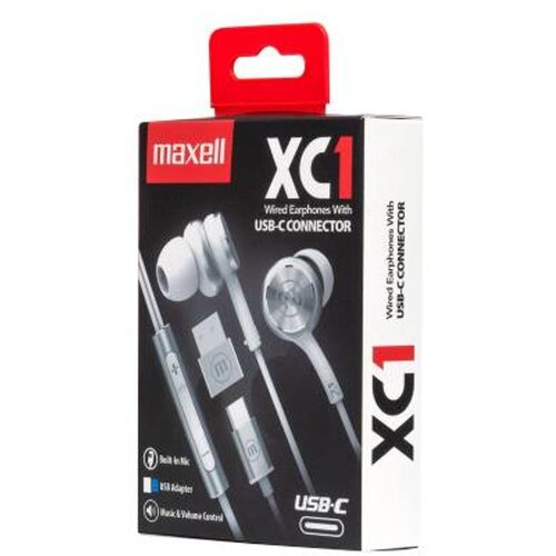Maxell XC1 USB-C wired headphones with USB-A adapter black Cijene