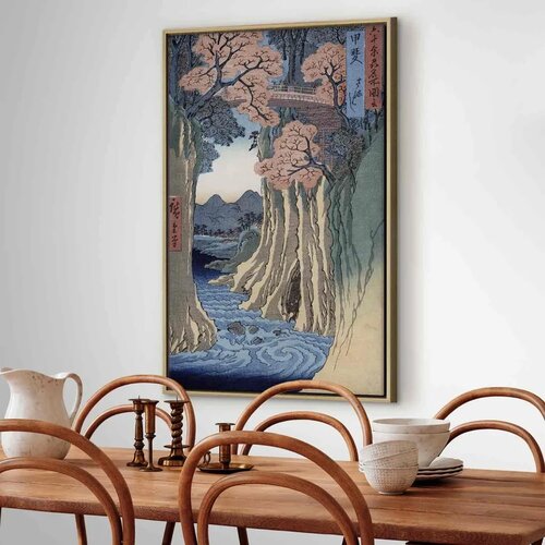  Slika - Utagawa Hiroshige &amp;ndash; The monkey bridge in the Kai province 40x60 U prirodnom drvenom okviru Slike