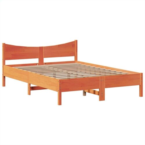 vidaXL Posteljni okvir brez vzmetnice voščeno rjav 160x200 cm borovina Cene
