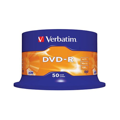 Verbatim DVD-R, 4,7 GB,16X, spindle 50 kom,MATT SILVER ,43548 Slike