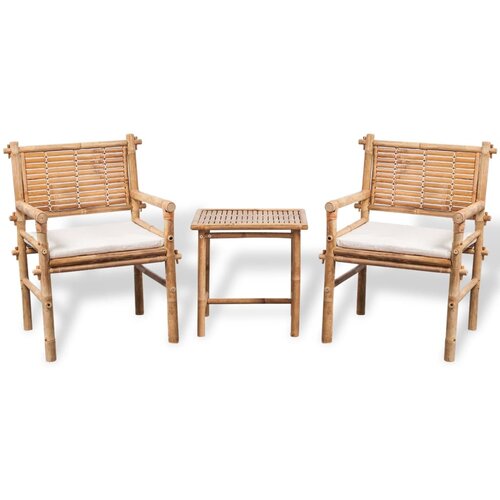 Bistro 3-dijelni bistro set od bambusa s jastucima Cijene