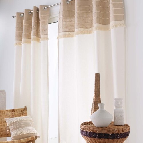 Douceur d int&amp;eacute;rieur Bela/rjava zavesa iz me&amp;scaron;anice jute 140x240 cm Cirrus &amp;ndash; Slike