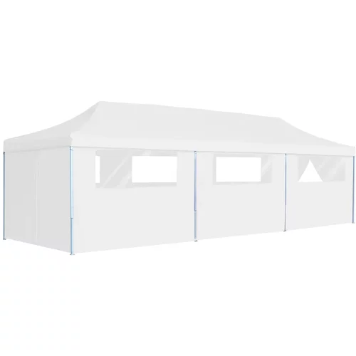 Sklopivi šator za zabave s 8 bočnih zidova 3 x 9 m bijeli