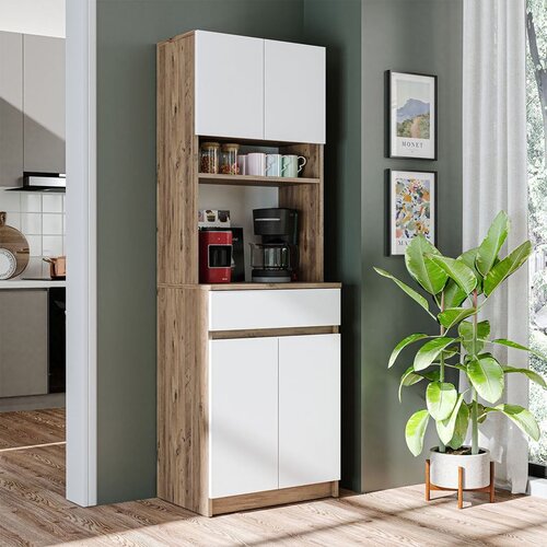 Hanah home 2738 vi&scaron;enamenski ormarić s policama 60 &times; 180 &times; 42 cm, atlantski bor/bela Cene