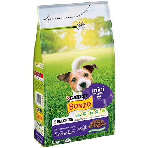 BONZO PURINA Mini Men&uuml; govedina in jagnjetina - Varčno pakiranje: 2 x 1,5 kg Cene