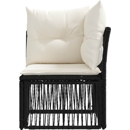  Kutna sofa Crna poliratan - Crna Kutna sofa Slike
