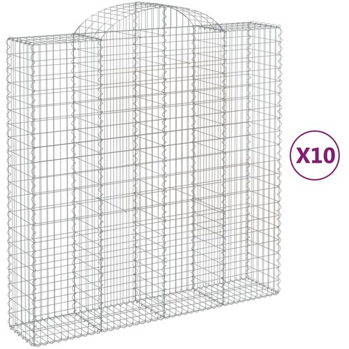  Lučne gabionske ko&amp;scaron;are 10kom 200x50x200/220cm pocinčano željezo Slike