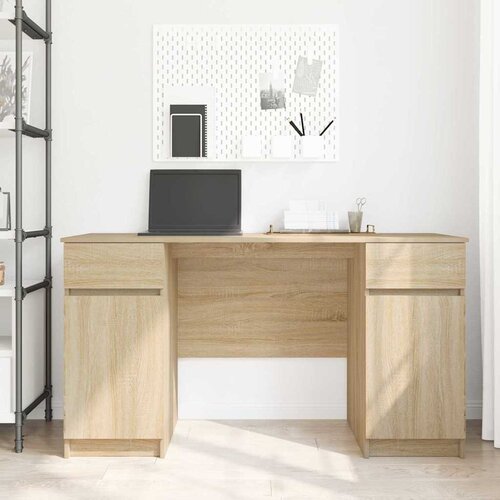  Stol s ladicama sonoma hrast 140 x 49 x 76 cm Konstruirano drvo Slike