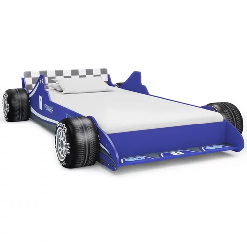  Otroška postelja dirkalni avtomobil 90x200 cm modra