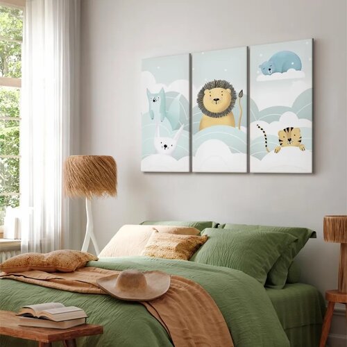  Slika - Fairy-Tale Zoo (3 Parts) 60x40 Na talijanskom platnu Slike