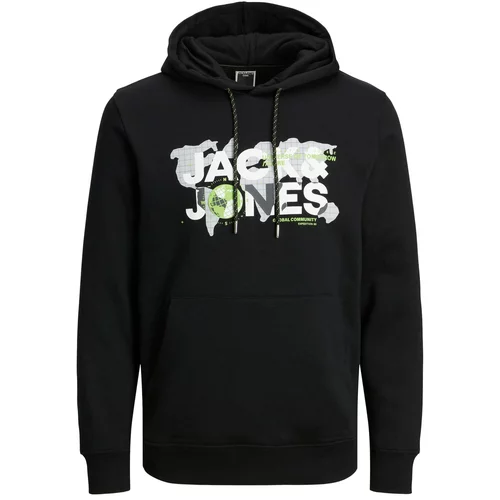 Jack & Jones Majica 'DUST' limeta / črna / bela