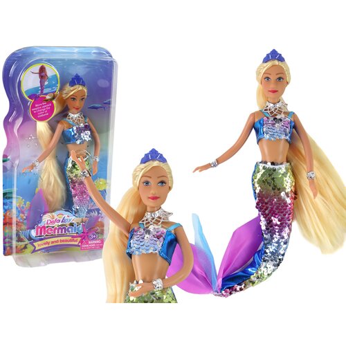 Mermaid Doll Blue Long Blonde Hair Tail Sequins Slike