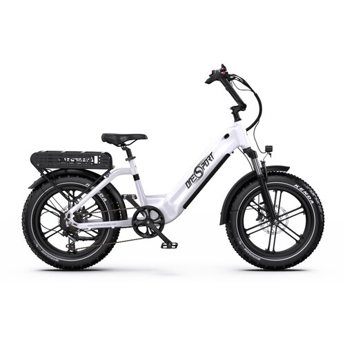 Onesport Električno kolo OT08 z debelimi pnevmatikami, Shimano 7 prestav, podpora aplikaciji, bela, (22133767) Slike
