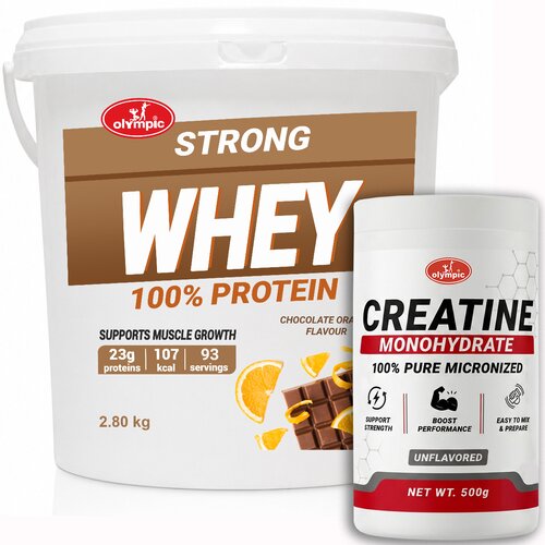 Olympic Strong Whey Protein Čoko-oranž 2.8kg + Creatine Monohydrate 500g Cene