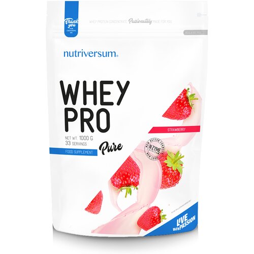 NUTRIVERSUM Whey Pro protein Jagoda 1kg Slike