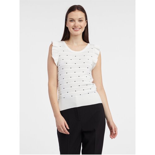Orsay White Women's Polka Dot Sweater T-Shirt - Women Cene